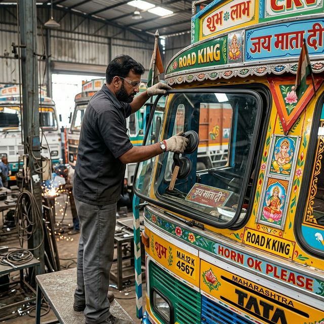Bus windshield replacement Namakkal and lorry glass fitting in Tiruchengode hub