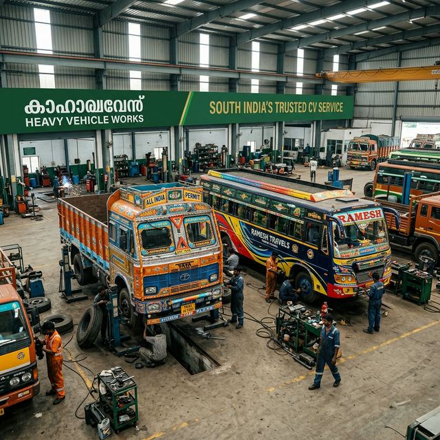 New Kavitha Glass Works - Professional industrial workshop specializing in heavy vehicle maintenance in Tiruchengode